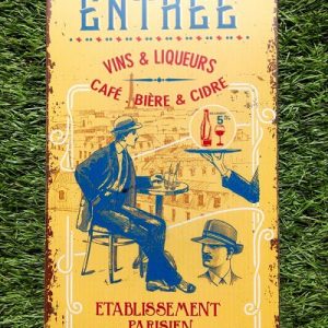 Plaque pub métal Le Parisien Comptoir de Famille