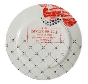 Assiette plate "Camélia" Comptoir de Famille