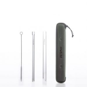 Set de 2 pailles en verre borosilicate et goupillon - Essento  by Simple Lab