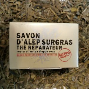 Savon d'Alep surgras au thé réparateur saponification à  froid - Aleppo Soap