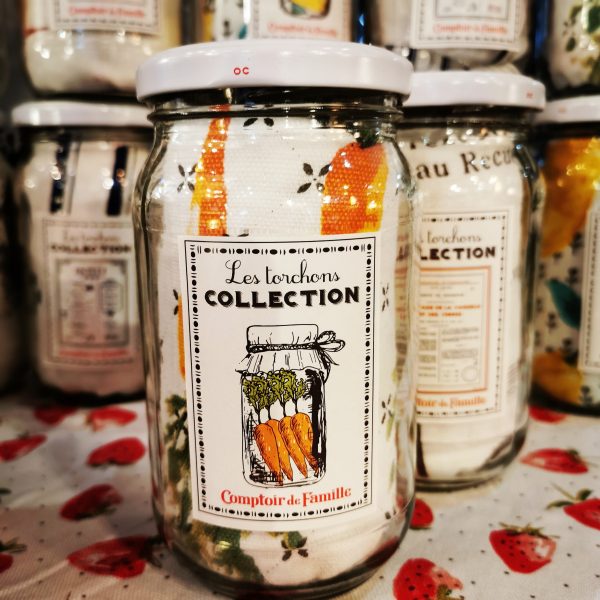 Torchon "Collection" 100% coton en bocal - Comptoir de Famille