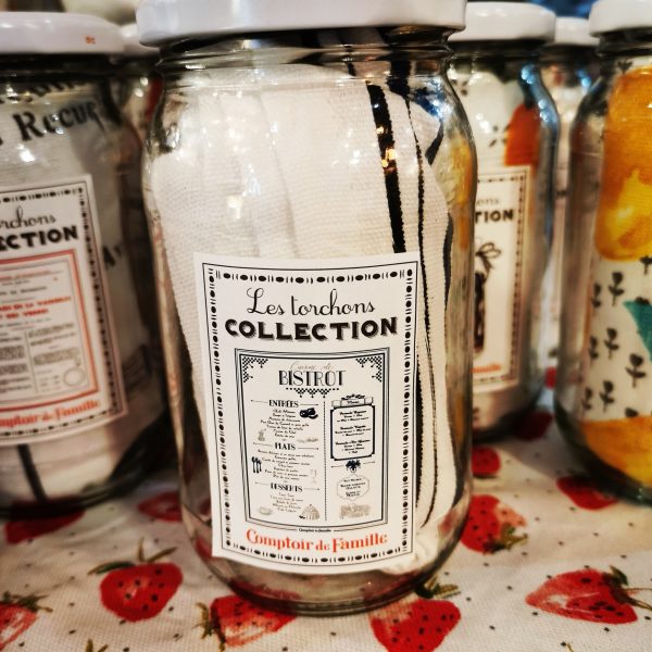 Torchon "Collection" 100% coton en bocal - Comptoir de Famille