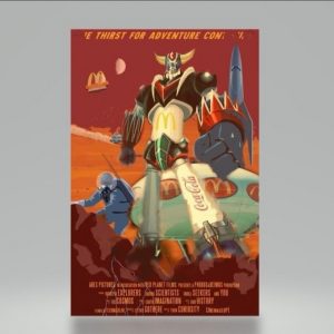 Goldorak Adventure From Mars - Oeuvre unique numérotée et signée par l'artiste Dominique Kleiner - Peinture numérique