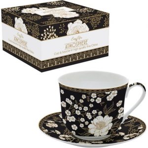 Coffret Tasse déjeuner en porcelaine "Art Déco and Flowers" 400ml - Easy Life