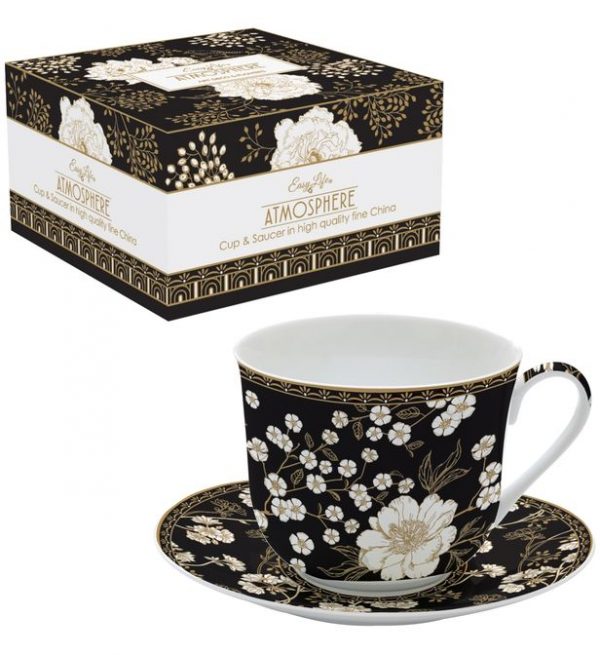 Coffret Tasse déjeuner en porcelaine "Art Déco and Flowers" 400ml - Easy Life