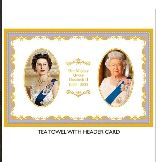 Torchon au décor "Reine Elizabeth II"en coton - Royal Heritage